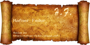 Hafner Fedor névjegykártya